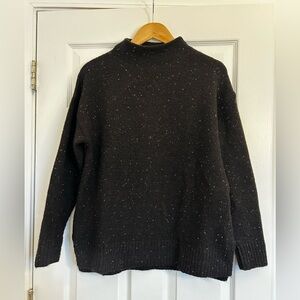 Black Speckled Mockneck Sweater